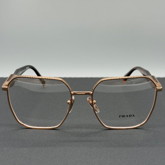 Prada Womens Eyeglasses Frames PR56Z 55 18 140 Rose Gold Tortoise READ - Picture 2 of 12